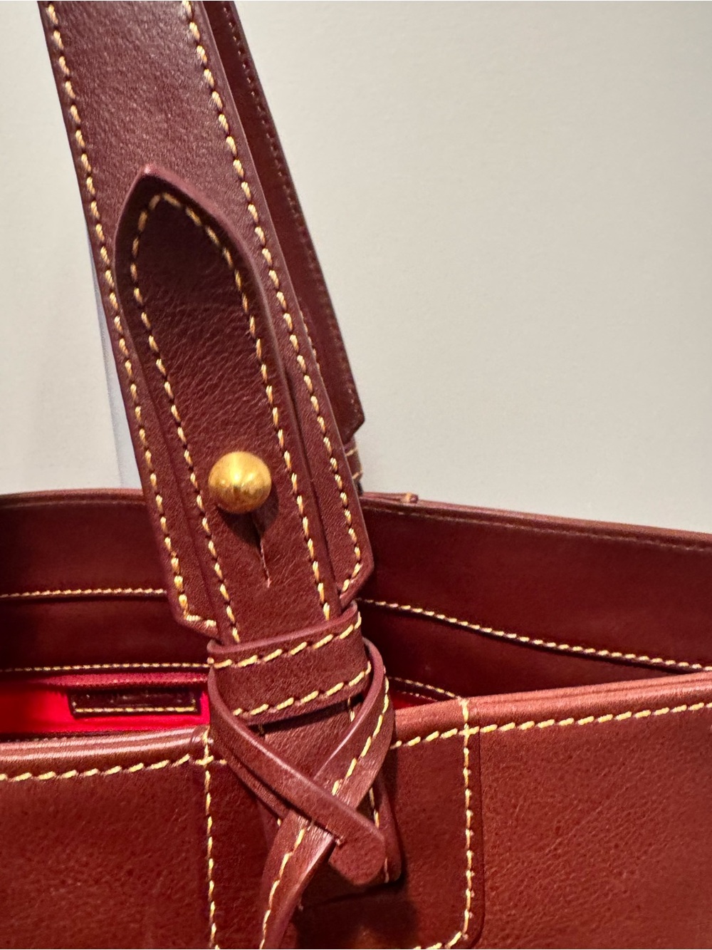 Dooney & Bourke Extra Large Florentine Leather Suzette Tote in Chestnut - Picture 4 of 14